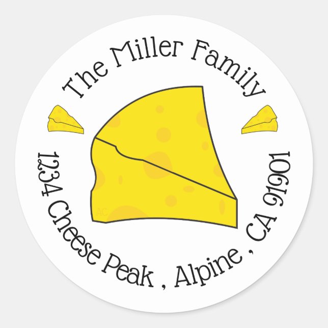 Swiss cheese doodle return address stickers (Front)