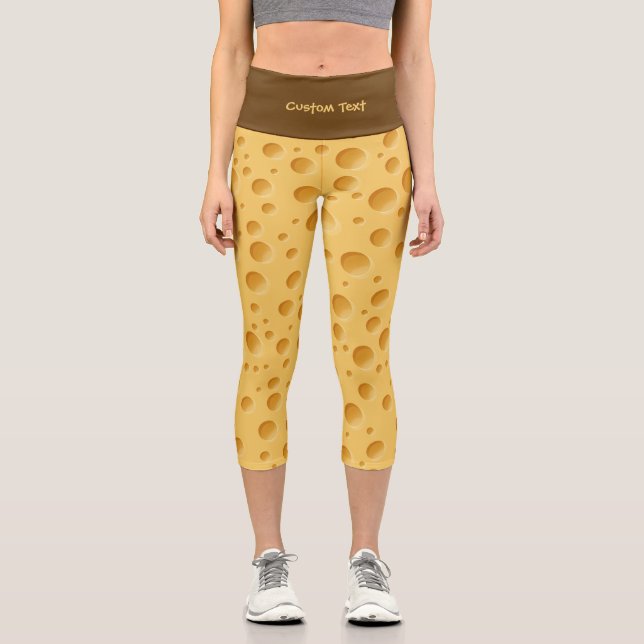 Swiss Cheese Pattern Capri Leggings (Front)