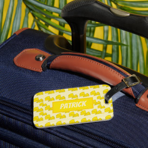 Swiss Cheese Pattern Yellow Luggage Tag