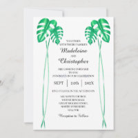 Swiss Cheese Plant Monstera Wedding Invitation