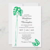 Swiss Cheese Plant Monstera Wedding Invitation