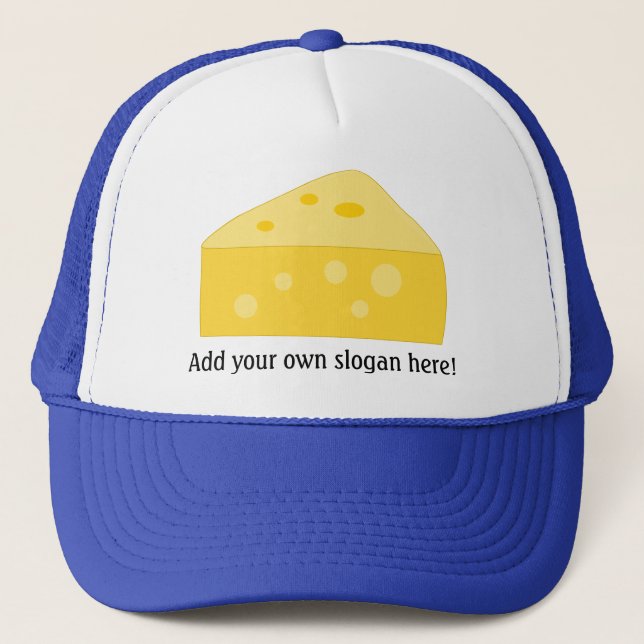 Swiss Cheese Wedge Image with Personalized Text Trucker Hat (Front)