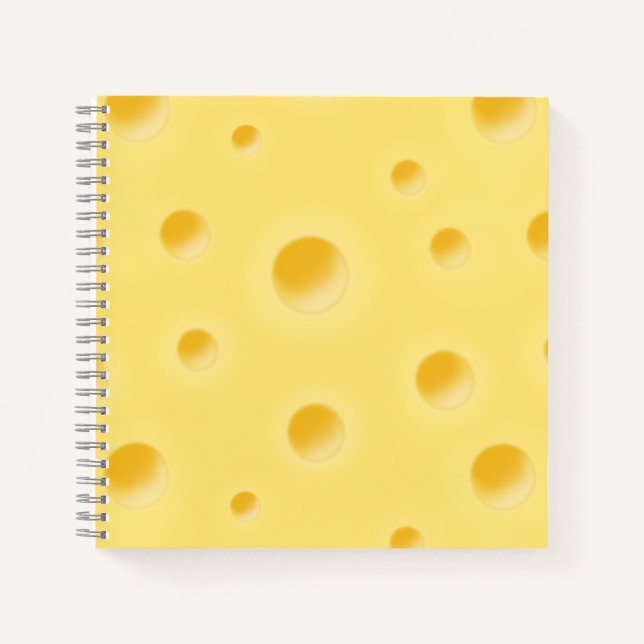 Swiss Cheese With Holes Pretty Yellow Cheesy Notebook (Front)