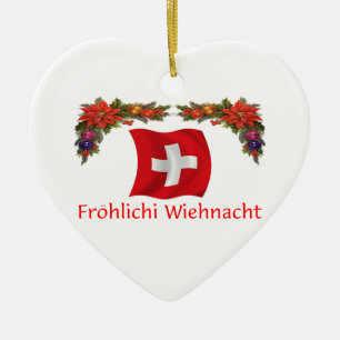 Swiss Christmas Ceramic Ornament