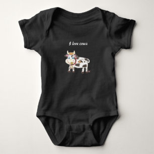 Swiss cow black baby Jersey bodysuit