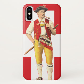 Swiss Cowboy from Appenzell in Traditional Costume iPhone X Case