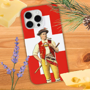 Swiss Cowboy from Appenzell with Swiss Flag Case-M iPhone 15 Pro Max Case