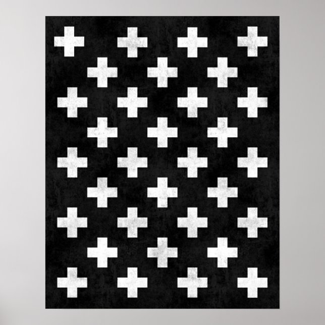 Swiss cross art print Modern minimalist print (Front)