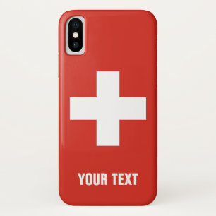 Swiss cross flag of Switzerland personalized Case-Mate iPhone Case