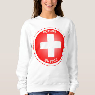 Swiss Cross Suisse Circle Shape Sweatshirt