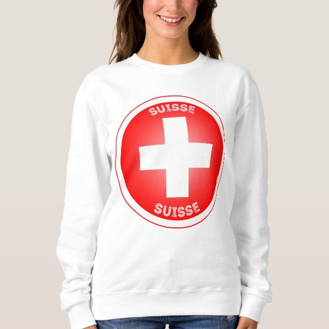 Swiss Cross Suisse Circle Shape Sweatshirt (Front)