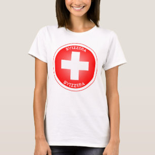 Swiss Cross Svizzera Circle Shape T-Shirt