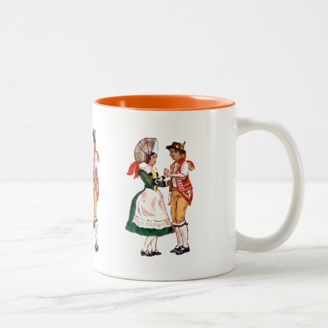 Swiss dancers Two-Tone coffee mug (Right)