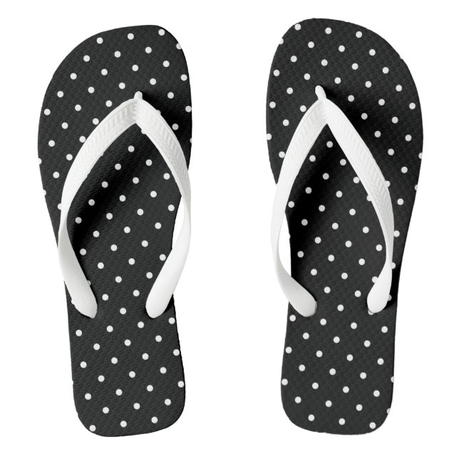 Swiss Dots in Black | Sandals (Footbed)