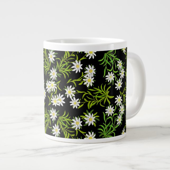 Swiss Edelweiss Alpine Flowers Jumbo Mug (Front Right)