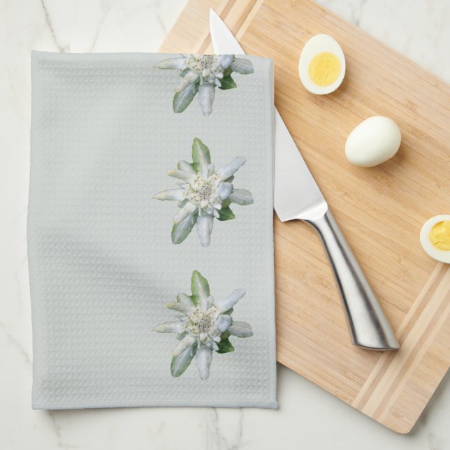 Swiss Edelweiss famous alpine flower Kitchen Towel (Quarter Fold)