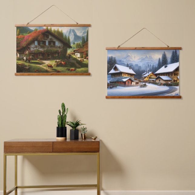 Swiss Farmhouse Hanging Tapestry (Asymmetrical)