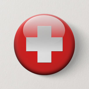 Swiss Flag 2.0 2 Inch Round Button