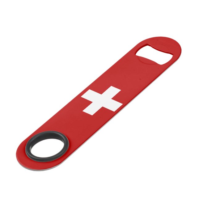 Swiss flag bar key (Front Angled)