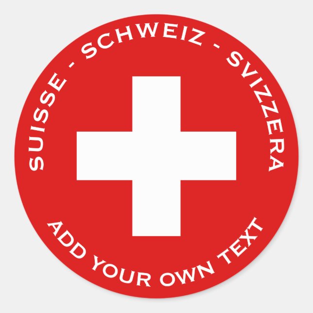 Swiss Flag Classic Round Sticker (Front)