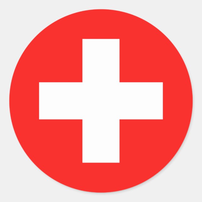 Swiss flag classic round sticker (Front)