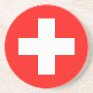 Swiss flag coaster