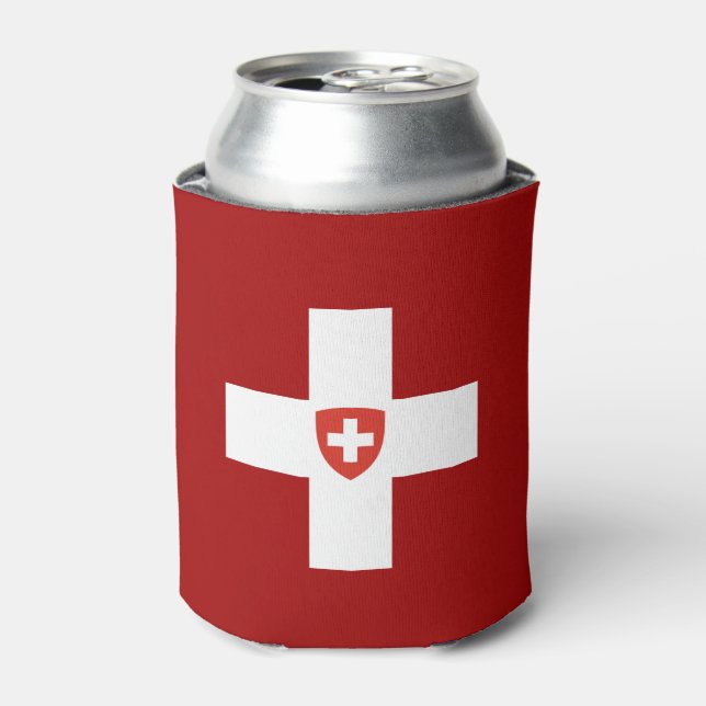 Swiss flag-coat of arms  can cooler (Can Front)