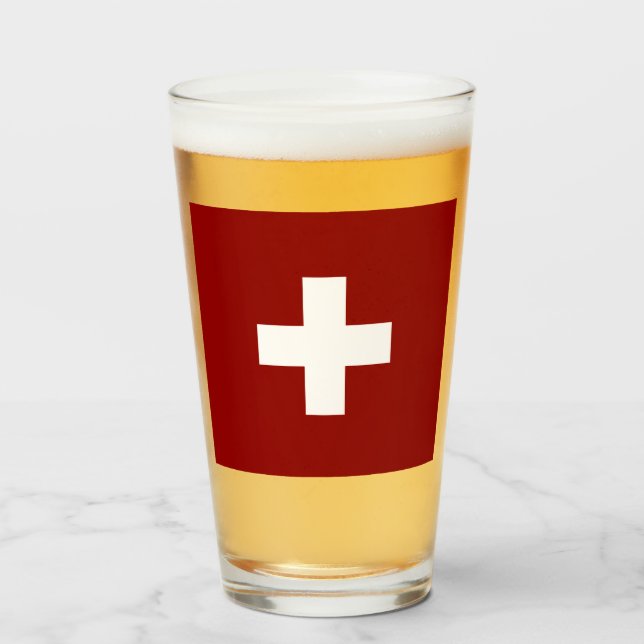 Swiss flag        glass (Front Filled)