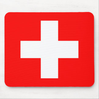 Swiss Flag I Love Switzerland Red and White Mouse Pad