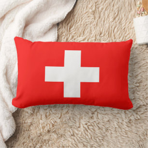 Swiss flag lumbar pillow