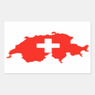 Swiss flag map sticker