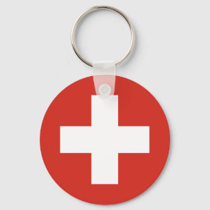 Swiss Flag Red Cross Keychain