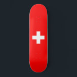 Swiss Flag Skateboard<br><div class="desc">This design features the flag of Switzerland (officially the Swiss Confederation), which is a landlocked country in the middle of Europe. It is a federal republic, divided into 26 cantons; its capital city is Bern, while its largest city is Zurich. The country borders Germany to the north, Austria and Lichtenstein...</div>