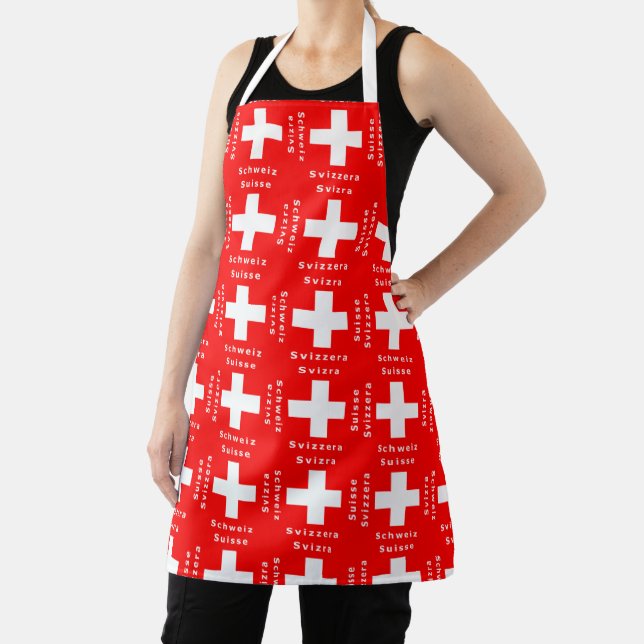 Swiss Flag Suisse Schweiz Svizzera Apron (Insitu)