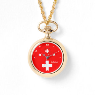 Swiss Flag & Switzerland fashion patriot /sports Watch