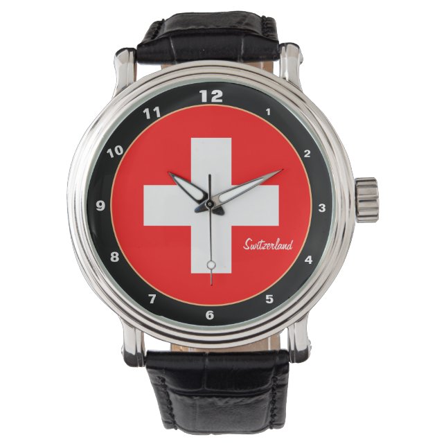 Swiss Flag & Switzerland fashion patriots /sports Watch (Front)