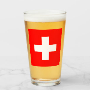 Swiss Flag (Switzerland) Glass