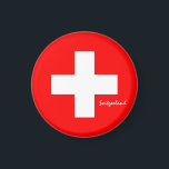 Swiss flag & Switzerland holiday/sports fans Magnet<br><div class="desc">Fridge Magnets: Switzerland & Swiss Flag,  Europe - love my country,  travel,  holiday gifts</div>