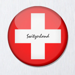 Swiss flag & Switzerland holiday/sports fans Magnet