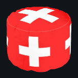 Swiss Flag & Switzerland house Ottoman /sports<br><div class="desc">POUFS (patriots decor): Switzerland & Swiss flag fashion pattern for your living space "TV sports" space - love my country,  travel,  holiday,  patriots / sports fans</div>