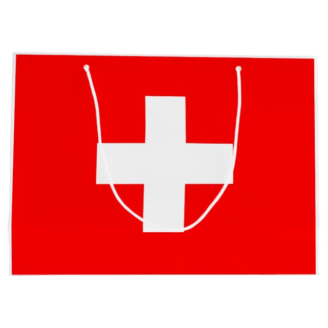 Swiss Flag (Switzerland) Large Gift Bag (Back)