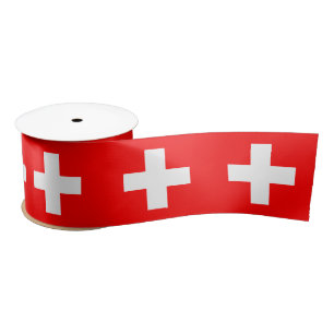 Swiss Flag (Switzerland) Satin Ribbon