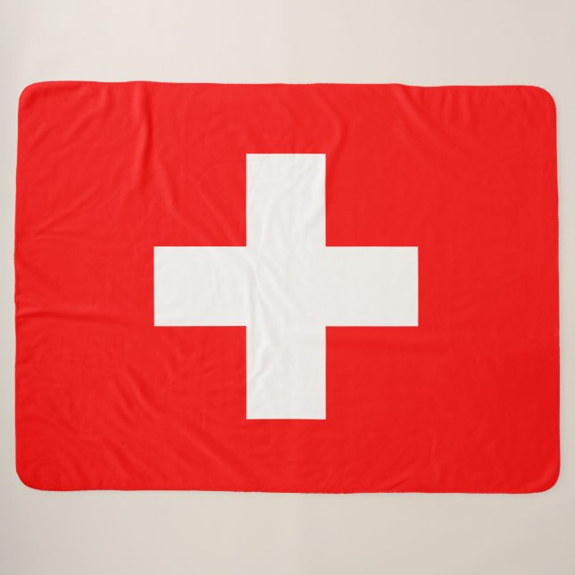Swiss Flag (Switzerland) Sherpa Blanket (Front (Horizontal))