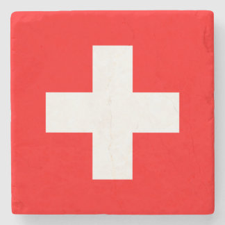 Swiss Flag (Switzerland) Stone Coaster