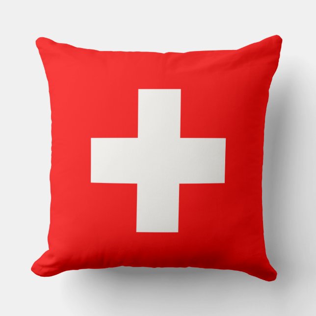 Swiss Flag (Switzerland) Throw Pillow (Front)