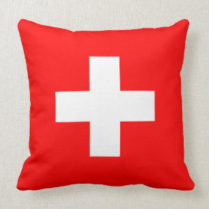 Swiss Flag (Switzerland) Throw Pillow