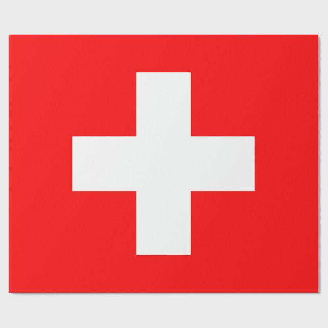 Swiss Flag (Switzerland) Wrapping Paper (Flat)