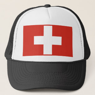 Swiss flag trucker hat