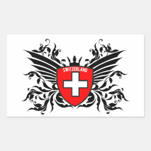 Swiss flags with wings sticker