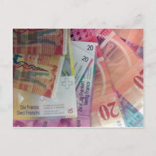 Swiss franks postcard